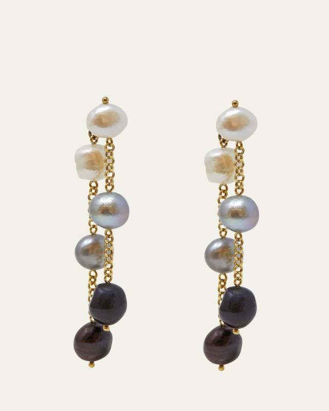 Multicolored Freshwater Pearl Dangle Earrings